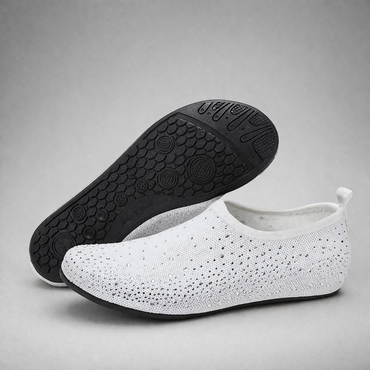 Women’s Mesh Rhinestone Slip On Shoes