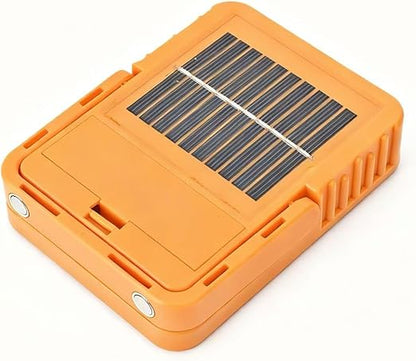 Rechargeable LED Work Light USB-C, Camping Light, Emergency Power-Cut Lighting,IP65 Waterproof, Solar Charging, 5Modes Stepless Dimming, 180° Handle with Hook— Khaki (12 * 9 * 2.5cm) [Energy Class F]