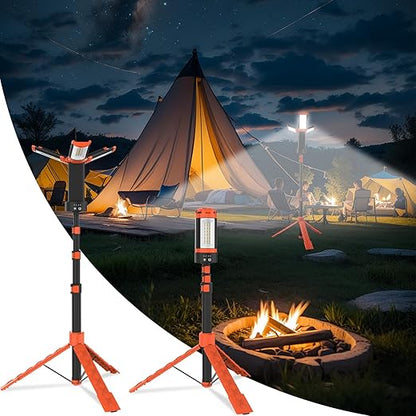 Waterproof Camping Light with Tripod, 9000mAh 3500LM USB Rechargeable LED Work Light, Portable Magnetic Lanterns & Power Bank,Dimmable 3000/4000/6500 for Garage, Hiking, Workshop, Filming, Tent