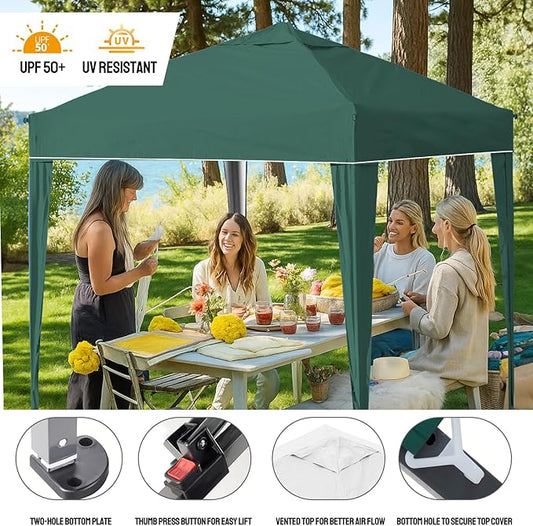 Pop Up Gazebo 3x3m Heavy Duty Outdoor Canopy Tent, Waterproof & UV Protection Folding Shelter, Portable Shade Tent for Backyard, Garden, Beach, Camping, Party & Events