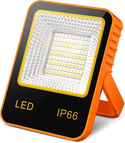 Rechargeable LED Work Light USB-C, Camping Light, Emergency Power-Cut Lighting,IP65 Waterproof, Solar Charging, 5Modes Stepless Dimming, 180° Handle with Hook— Khaki (12 * 9 * 2.5cm) [Energy Class F]