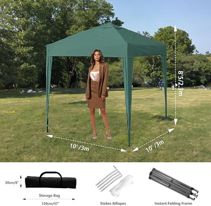 Pop Up Gazebo 3x3m Heavy Duty Outdoor Canopy Tent, Waterproof & UV Protection Folding Shelter, Portable Shade Tent for Backyard, Garden, Beach, Camping, Party & Events