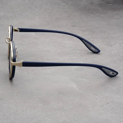 Metal Rim Round-Lens Sunglasses