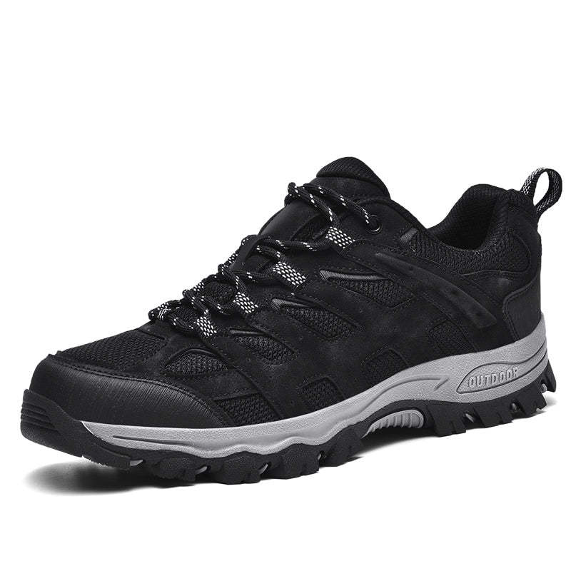 Men's Outdoor Hiking Shoes – Breathable Waterproof Low-Cut Walking Shoes with Non-Slip Traction, Abrasion-Proof Build & Orthopedic Wide Toe Arch Support